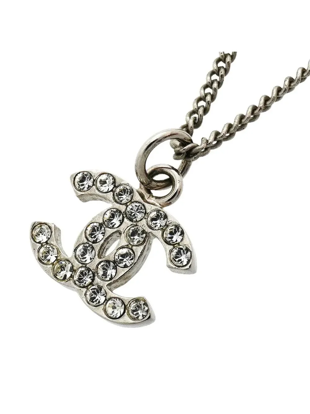 Chanel Cc Logo Pendant Necklace Silver- #357857C68B